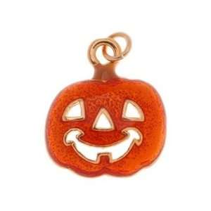   Orange Halloween Jack OLantern Pumpkin Charm, Qty.1 