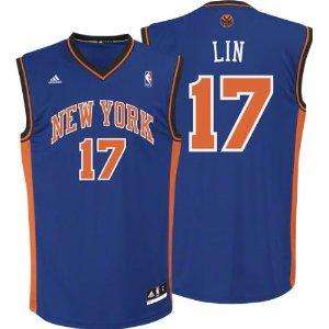 NBA Adidas New York Knicks Jeremy Lin Youth Road Blue Jersey  