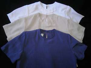 Angelica Short Sleeve Jewel Neck Blouse Shell Blue New  