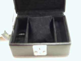   In Box Champ Collection Genuine Black Leather Jewelry Case Box  