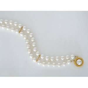  Double Strand 6MM Pearl Bracelet Joia De Majorca Jewelry
