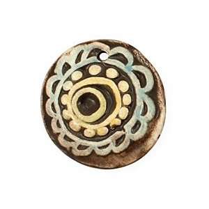  Jangles Ceramic Brown Flower 35 36mm Charms Arts, Crafts 