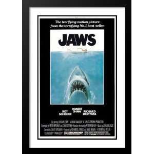 Jaws Framed and Double Matted 20x26 Movie Poster Roy Scheider  