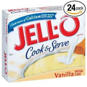 Jell O Cook & Serve Pudding & Pie Filling, Vanilla, 3 Ounce Boxes 