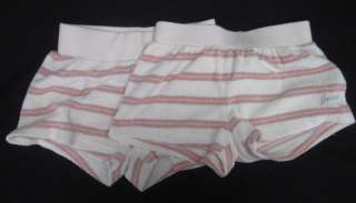 LOT 2 JUICY COUTURE Girls Pink Striped Shorts Sz 6/7  