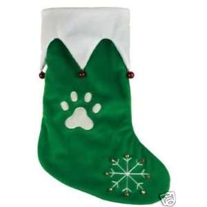 Pet Studio Jingle Bell Dog Holiday Stocking 14 GREEN  