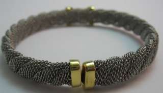 MILOR Italy Stainless Steel & 18K Yellow Gold Bangle Bracelet  