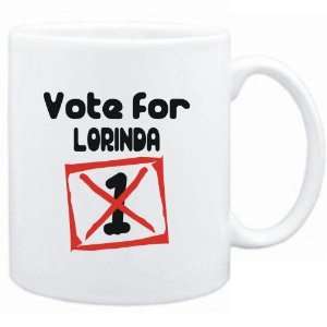  Mug White  Vote for Lorinda  Female Names Sports 