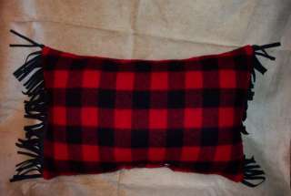 Western Southwestern Red Black BUFFALO CHECK Bolster Pillow  