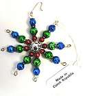 Garland Beads   Beaded Glass red/gree​n/blue Star Ornament CZECH 