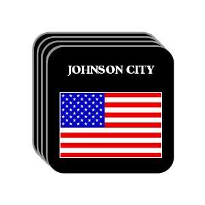 US Flag   Johnson City, Tennessee (TN) Set of 4 Mini Mousepad Coasters