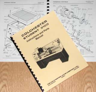 CLAUSING/COLCHESTER Student 3100 Lathe Parts Manual  