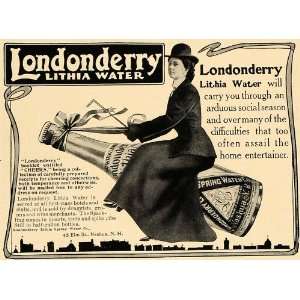  1906 Ad Londonderry Lithia Water Sparkling Bottle 