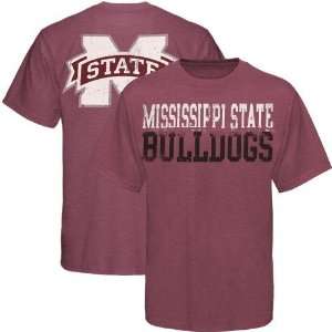   State Bulldogs Heather Maroon Literality T shirt