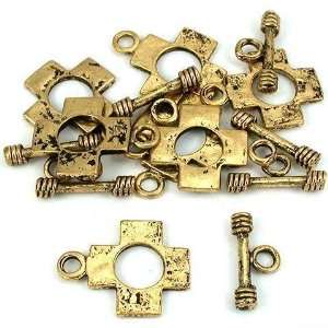 Cross Toggle Clasp Antique Gold Plated 22mm Approx 7 