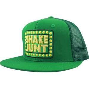  Shake Junt Box Logo Mesh Hat Adj [Green/Green] Sports 