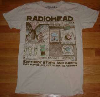 RADIOHEAD White Shirt COLORED DRAWING many sizes  