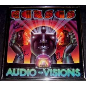Prog. Rock Group Kansas Autographed Audio Visions Album Cover (Music 