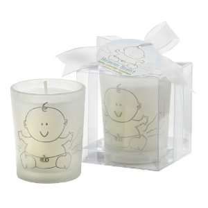   Kate Aspen Heaven Scent Baby Powder Fresh Frosted Glass Votive Baby