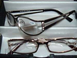 WOMENS READING GLASSES FINE POLISHED FRAME W CRYSTALS  