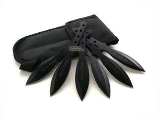 Throwing Knife Set With Pouch   NEW   SILVER WINGS 6  