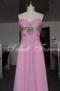 2012 A line Sweetheart Chiffon Pink Formal Evening Party Long Prom 