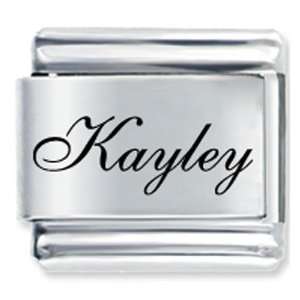   Script Font Name Kayley Gift Laser Italian Charm Pugster Jewelry