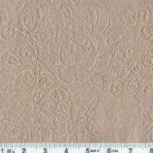  52 Wide Embroidered Montego Cotton Beige Fabric By The 