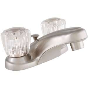 LDR 011 4120BN Dual Acrylic Handle Lavatory Faucet with Popup, Brushed 