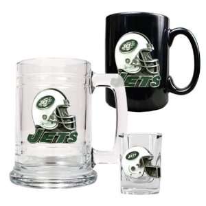  New York Jets NY Mugs & Shot Glass Gift Set Sports 