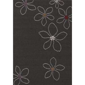  Large Area Rugs Modern Stencil Floral Charcoal 8x11 
