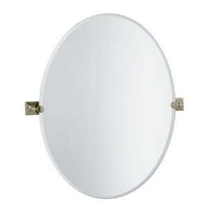  Meridian Large Oval Bathroom Mirror   Satin Nickel