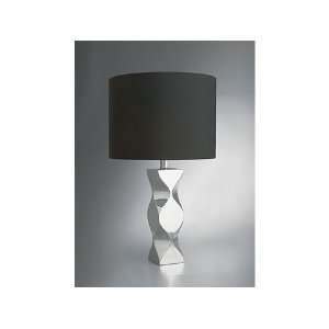  Nambe Kurv Table Lamp, 21 Inch High, Metal Alloy Mirror 