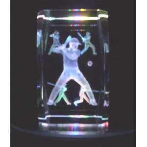  Laser Etched Crystal Baseball Players