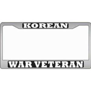 Korean War Veteran Chrome License Plate Frame