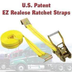  2x40 Ratchet Strap with Flat Hooks EZ Release