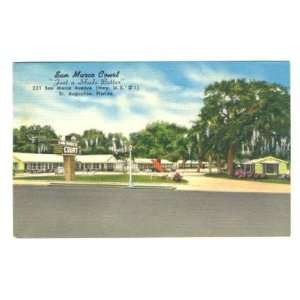  San Marco Court Postcard St Augustine Florida 1954 