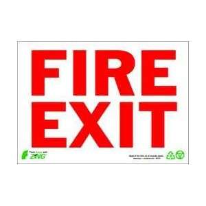 Sign,fire Exit,10x14,plastic   ZING  Industrial 