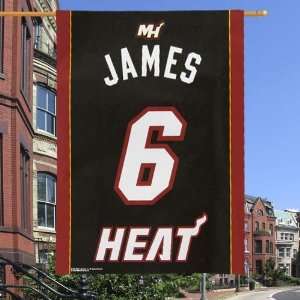  Miami Heat 27 x 37 #6 LeBron James Black Banner