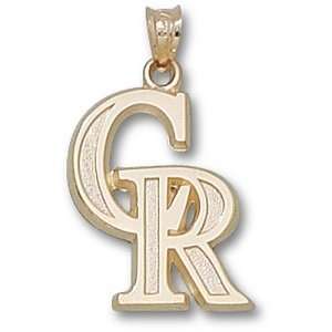  Colorado Rockies MLB Cr 3/4 Pendant (Gold Plated 