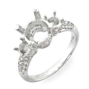   14k White Gold 0.48 ctw Diamond Triple Mount Engagement Ring Jewelry