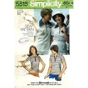  Simplicity 5515 Sewing Pattern Misses Sporty Shirt Size 12 