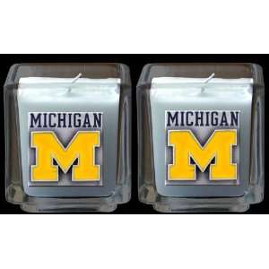  Michigan Wolverines Set of 2 Candles