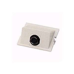 White Angle Modular Insert S Video Female to Female for Wall Plate 