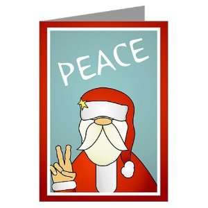  Peace Out Santa Peace Greeting Cards Pk of 10 by  