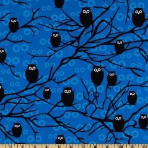  44 Wide Eerie Alley Night Owl Light Blue Fabric By The 