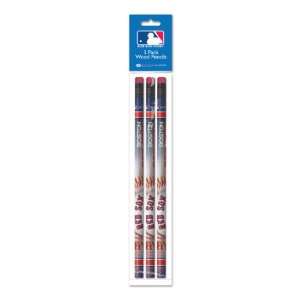  National Design Boston Red Sox 3 Pack Wood Pencil in Clear 