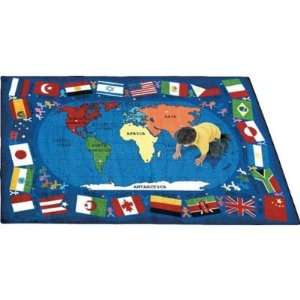 Joy Carpets Flags of the World Kids Area Rug, 5 ft. 4 in. x 7 ft. 8 in 