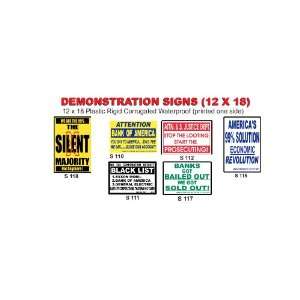  Pack Of Six 12 x 18 Political Rally Demonstration Signs 