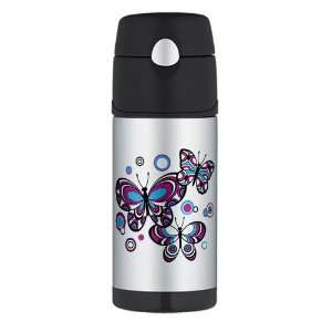  Thermos Travel Water Bottle Psychedelic Butterflies 
